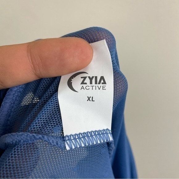 Zyia Blue Luxe Strappy Sheer Polka Dot Tank - Picture 7 of 7